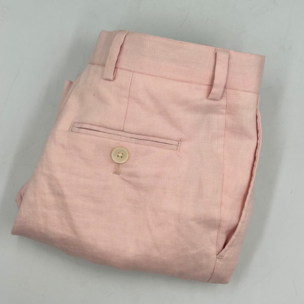 Lauren Ralph Lauren Linen Pants Light Pink Womens 8R Straight Leg Trousers